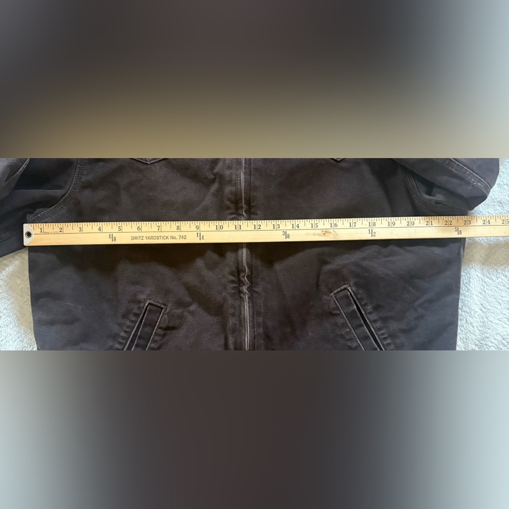 Carhartt Brown Bomber Jacket with Black Corduroy Collar - Picture 2 of 9